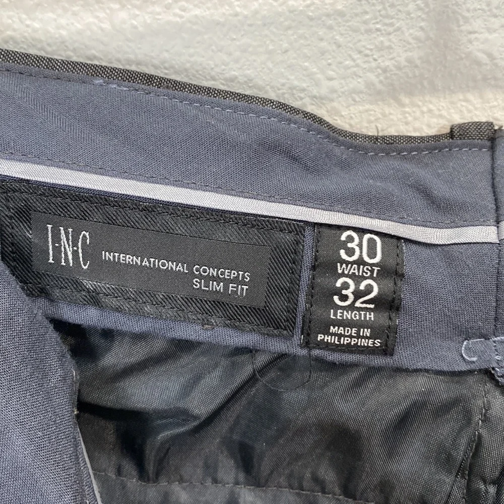 INC international‎ concepts slim fit suit jacket pants blazer gray 30x32